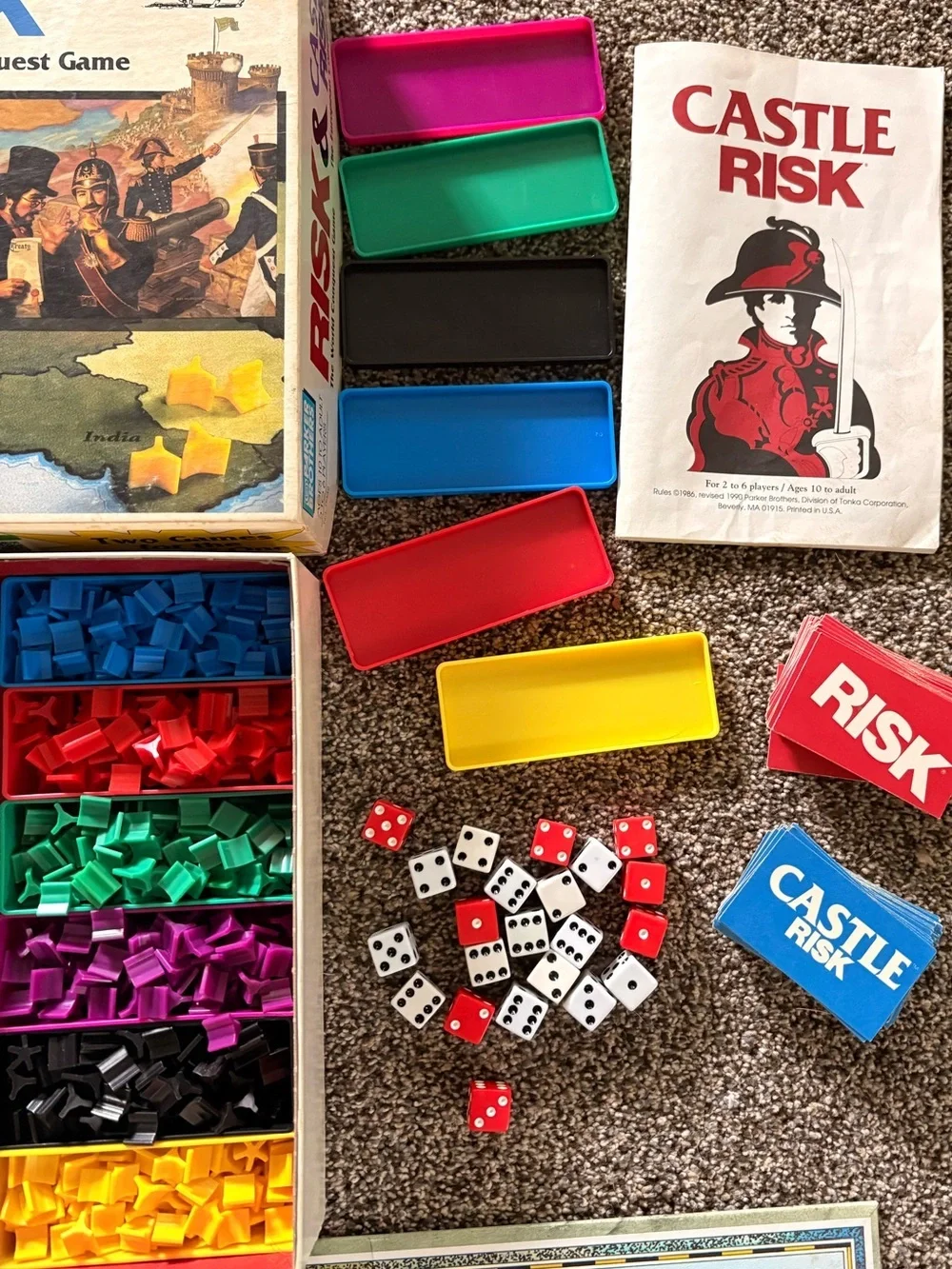 1990 Risk Board Game - Classic Strategy Family Game (Includes Castle Risk)